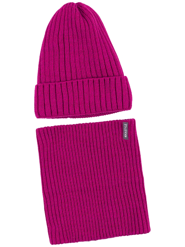 картинка Комплект шапка снуд для девочки NIKASTYLE 12з16424 Ягода от магазина детских товаров ALiSa