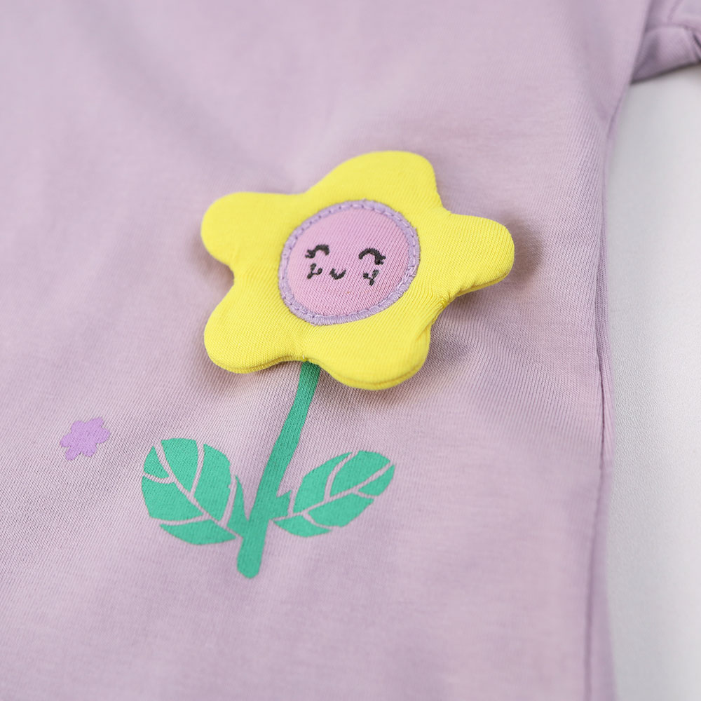 картинка Футболка с нашивкой для девочки DR 12736 Сиреневый от магазина детских товаров ALiSa