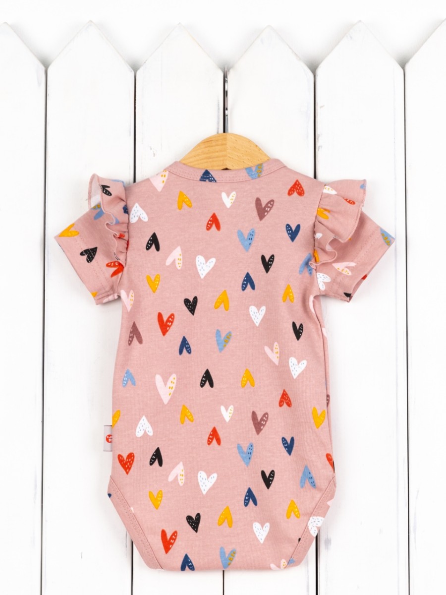 картинка Боди для девочки Baby Boom Б144/1-И Сердечки на бежевом от магазина детских товаров ALiSa