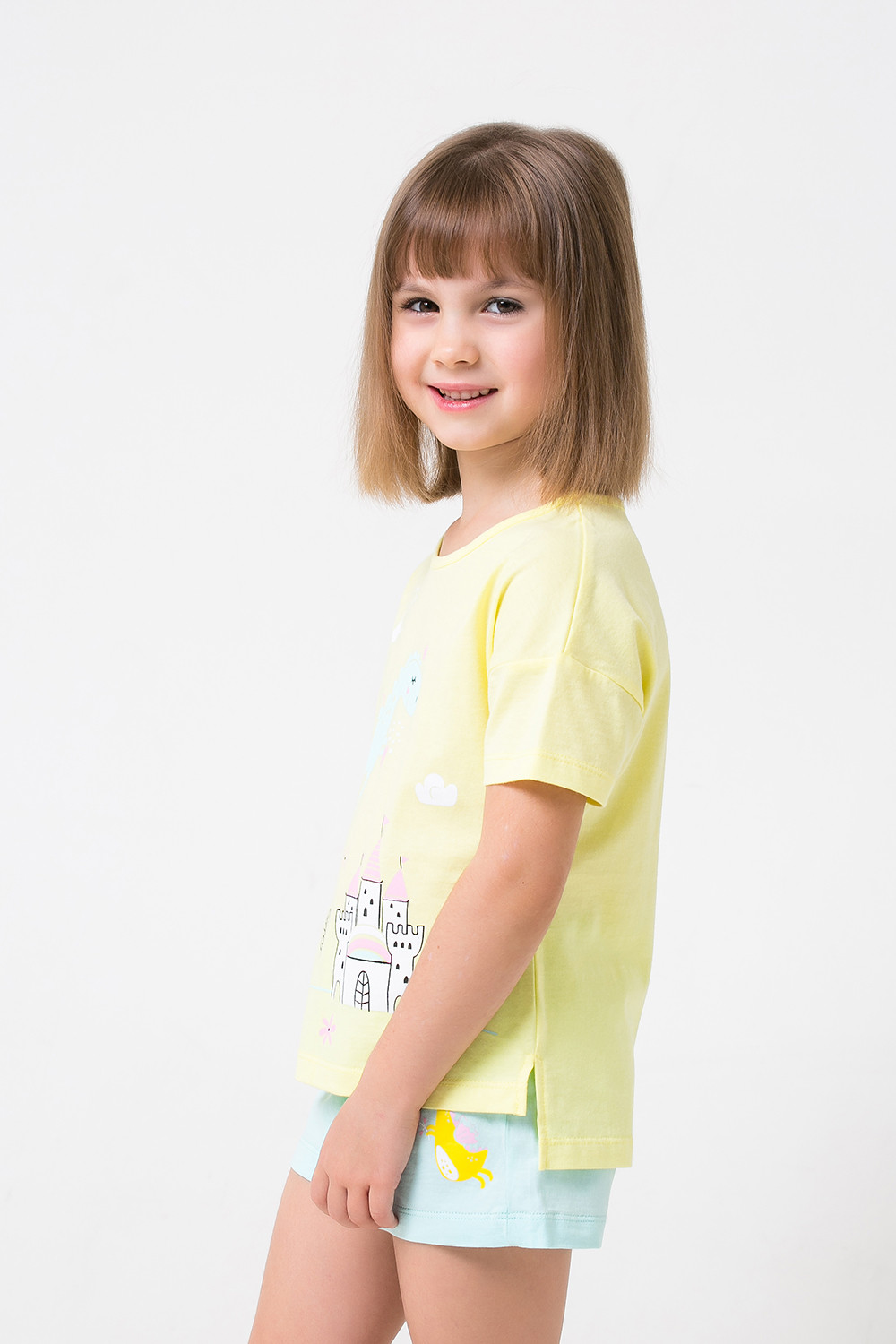 картинка Пижама для девочки Crockid К 1535 бледно-желтый + светлый минт от магазина детских товаров ALiSa