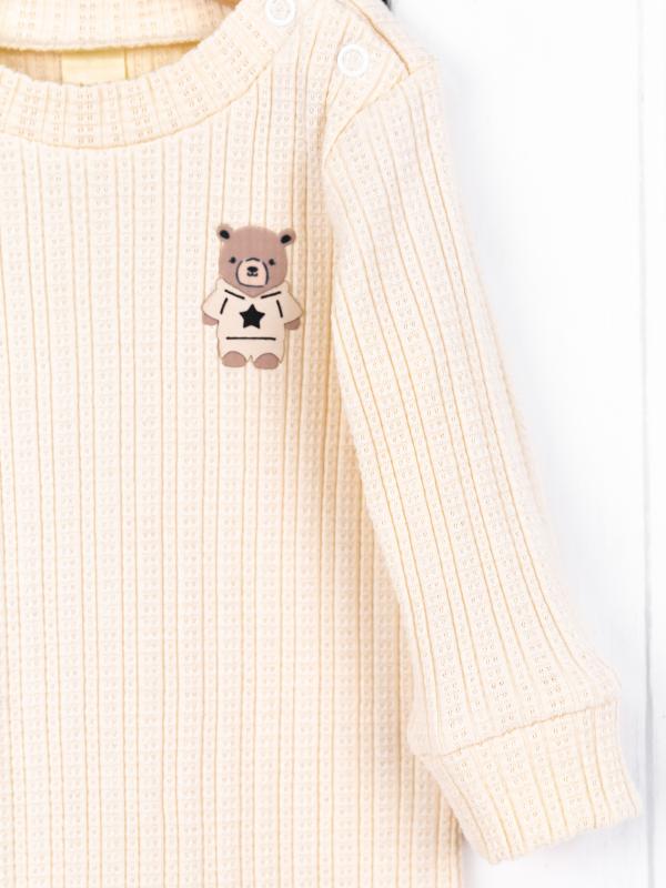 картинка Комбинезон на стопе Baby Boom К392/1-Р Ажурная рибана Экрю я734 от магазина детских товаров ALiSa