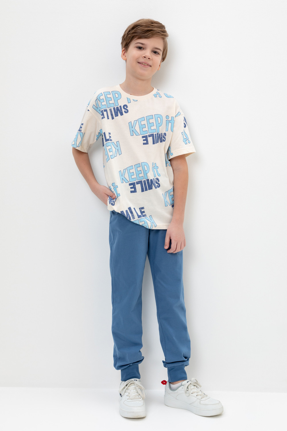 картинка Брюки для мальчика Crockid К 400563-1 синяя волна от магазина детских товаров ALiSa
