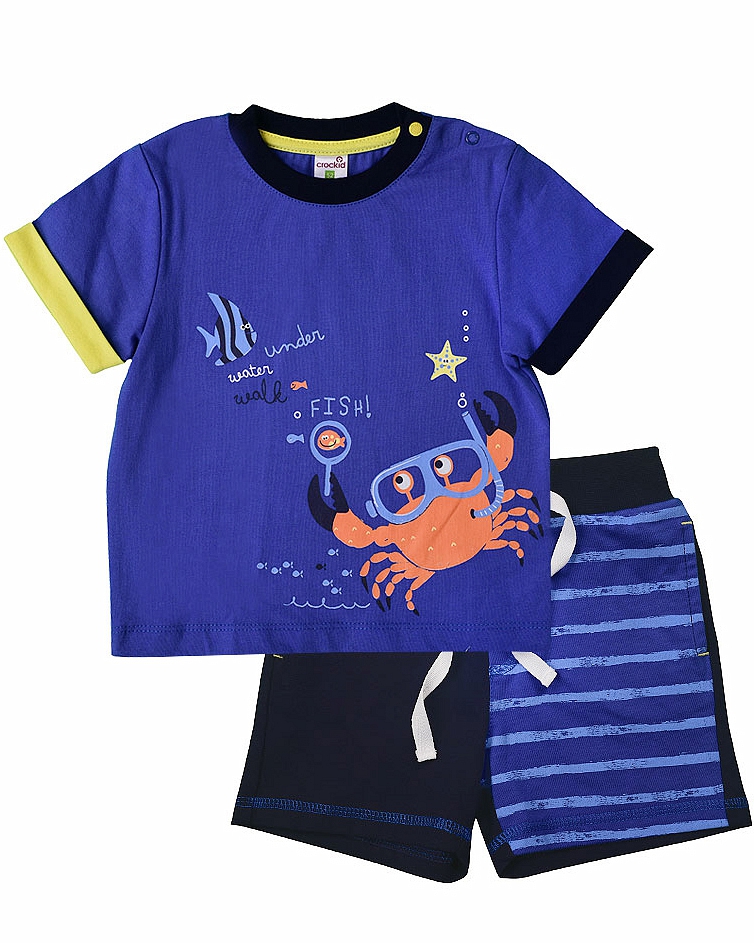 картинка Комплект для мальчика Crockid КР 2431 синий шторм + черно-синий к114 от магазина детских товаров ALiSa