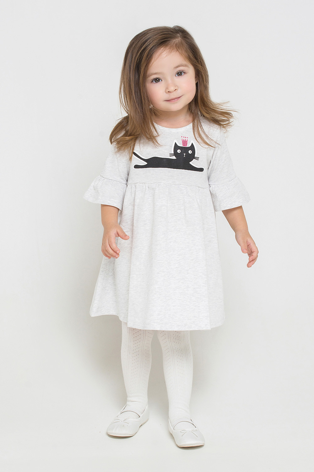 картинка Платье для девочки Crockid КР 5547 светло-серый меланж к213 от магазина детских товаров ALiSa