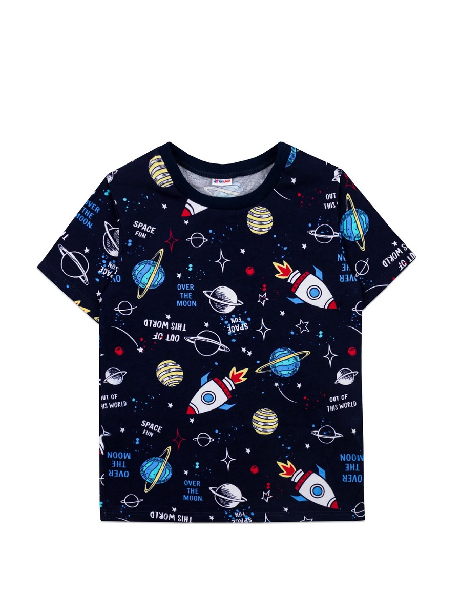 картинка Футболка для мальчика Youlala 0954102611 Синий космос от магазина детских товаров ALiSa