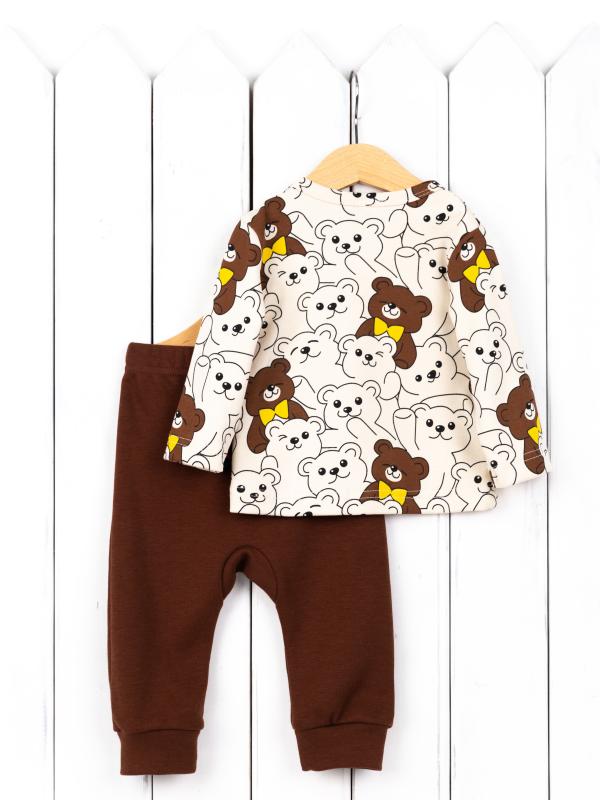 картинка Комплект для мальчика Baby Boom КД184/10-И я728 Мишки на бежевом + шоколад от магазина детских товаров ALiSa