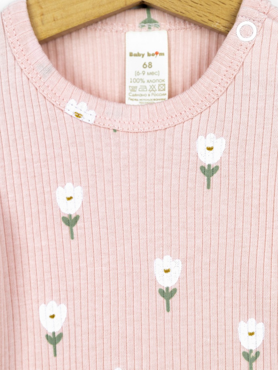 картинка Футболка для девочки Baby Boom Ф119/1-К Белые тюльпаны от магазина детских товаров ALiSa