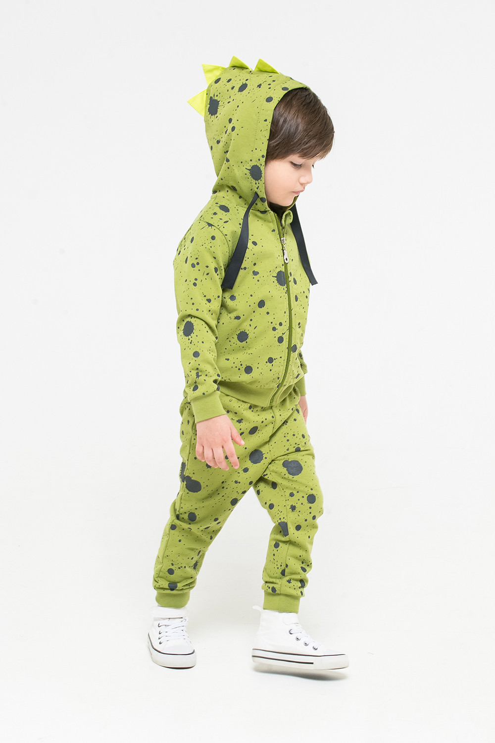картинка Куртка для мальчика Crockid КР 301064 зеленый, брызги краски к262 от магазина детских товаров ALiSa