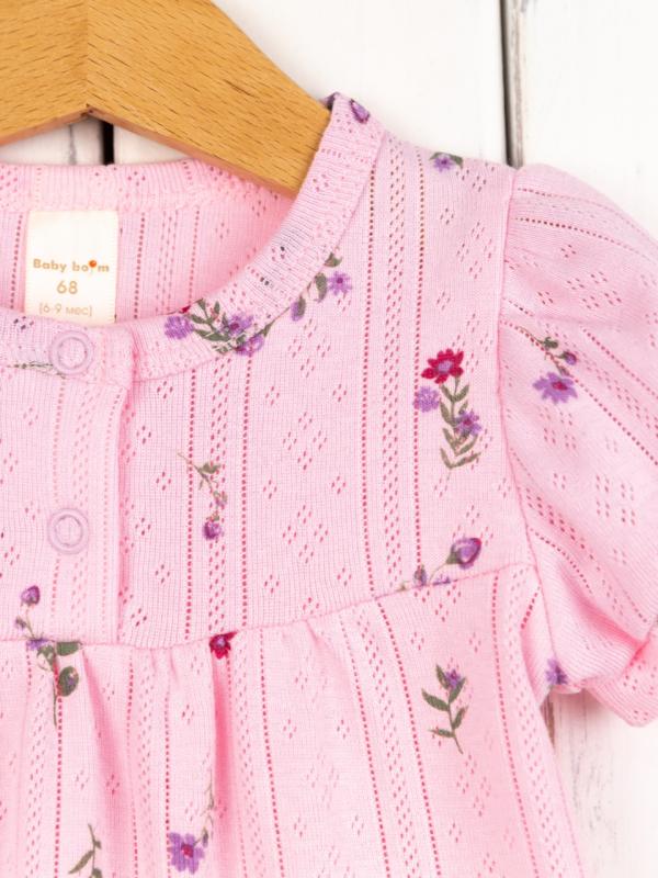 картинка Комбинезон для девочки Baby Boom К398/2-Р Цветочки на розовом от магазина детских товаров ALiSa