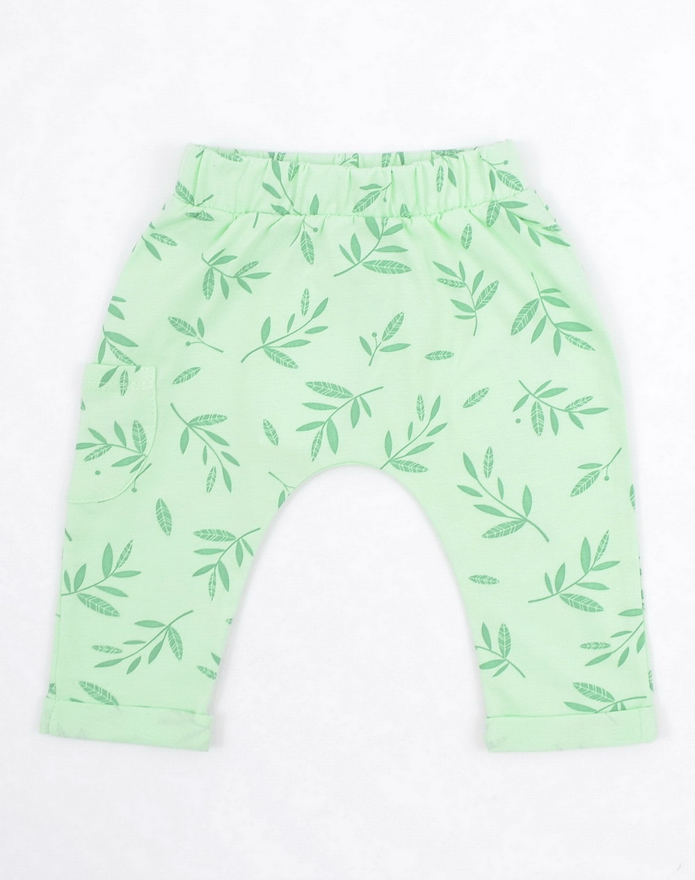 картинка Брюки для девочки Crockid КР 4983 нео-минт, веточки к287 от магазина детских товаров ALiSa
