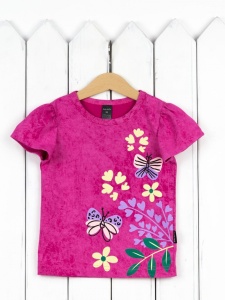 Футболка для девочки Baby Boom Ф140/1-К Фуксия бабочки Б111