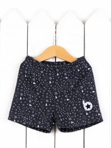 Шорты для мальчика Baby Boom П136/1-И Значки серые на графите я735