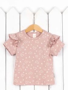 Футболка для девочки Baby Boom Ф151/3-И Молочные сердечки на пудре