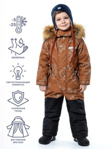 Комбинезон зимний для мальчика NIKASTYLE 8з0523 кэмел черный Комбинезон зимний для мальчика NIKASTYLE 8з0523 кэмел черный