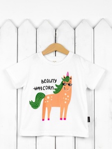 Футболка для девочки Baby Boom Ф122/1-К Белый Б108 Футболка для девочки Baby Boom Ф122/1-К Белый Б108