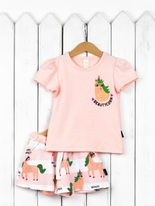 Комплект для девочки Baby Boom КД497/1 Светло-розовый единороги на полоске Б108 Комплект для девочки Baby Boom КД497/1 Светло-розовый единороги на полоске Б108