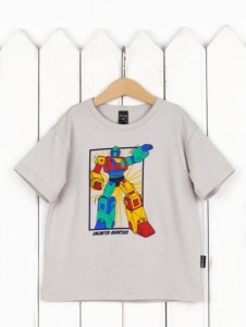 Футболка для мальчика Baby Boom Ф154/12-К Робот светло-серый