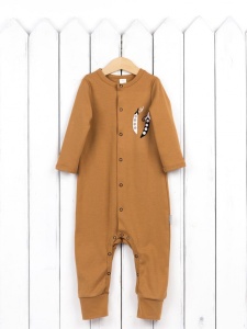 Комбинезон на манжете для мальчика Baby Boom К308/10-И Стручки гороха, охра Комбинезон на манжете для мальчика Baby Boom К308/10-И Стручки гороха, охра