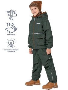 Комплект утепленный для мальчика NIKASTYLE 7м2324 хаки кэмел Комплект утепленный для мальчика NIKASTYLE 7м2324 хаки кэмел
