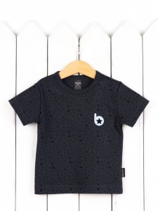 Футболка для мальчика Baby Boom Ф90/5-И Значки чёрные на графите я735