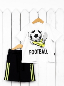Комплект для мальчика Baby Boom КД495/1 Белый, чёрный Б107 Комплект для мальчика Baby Boom КД495/1 Белый, чёрный Б107