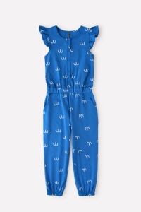 Полукомбинезон для девочки Crockid КР 6182 синий, рисованные чайки к337 Полукомбинезон для девочки Crockid КР 6182 синий, рисованные чайки к337
