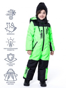 Комбинезон зимний для мальчика NIKASTYLE 8з4123 салатовый неон Комбинезон зимний для мальчика NIKASTYLE 8з4123 салатовый неон